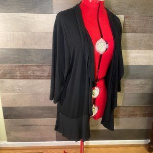 Bluetime Black Casual Lightweight Open Front Women Cardigan/Duster Size 2XL NWT